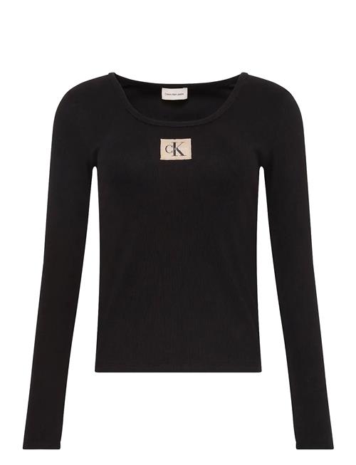 Calvin Klein Jeans | Ls Woven Label 2X2 Rib Scoop Nec | XL