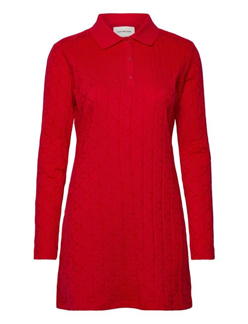 Calvin Klein Jeans | Aop Jacquard Ls Polo Dress | XXS