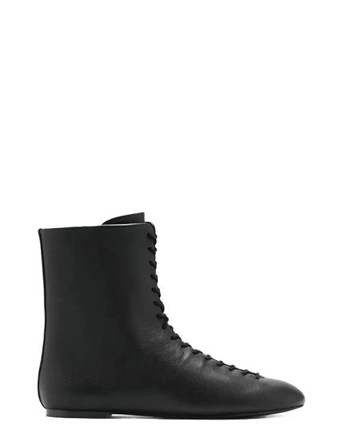 Mango | Lace-Up Leather Ankle Boots | 40
