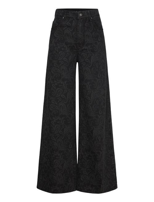 Mango | Wide-Leg Paisley-Print Jeans | 36
