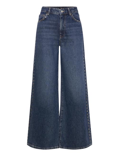 Mango | Wide-Leg Studded Jeans | 32