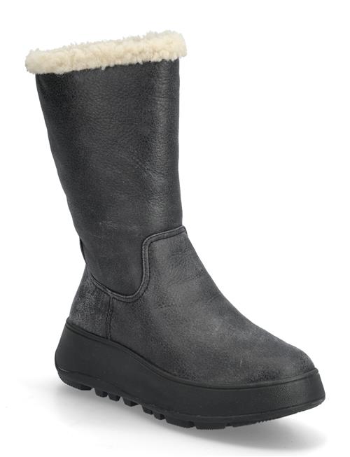 FitFlop | F-Mode Double-Faced Shearling Flatform Calf Boots | 38