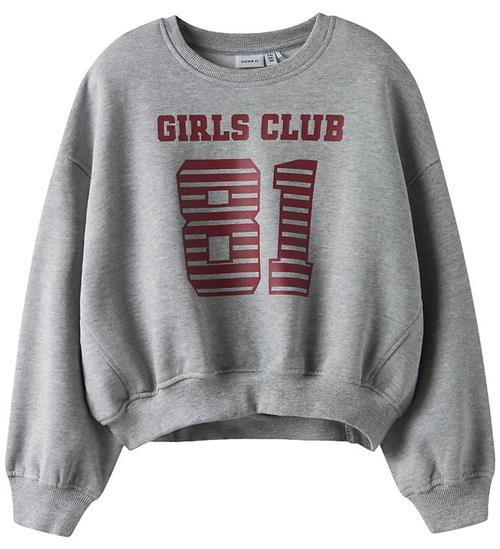 Name It Sweatshirt - NkfTaya - Grey Melange m. Print