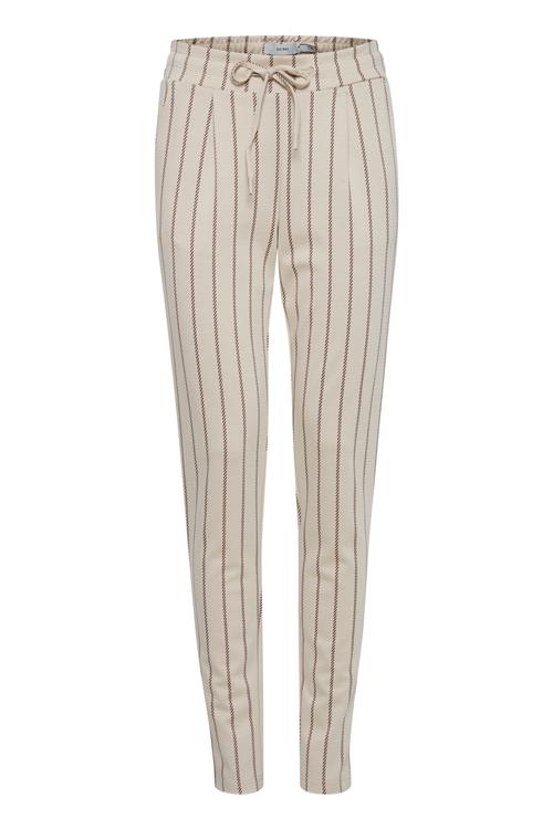 ICHI Bukser 'Ruti'  creme / mørkebrun