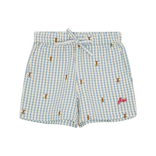 Flöss Oliver Shorts Bee Gingham 80 cm  Blå  80 cm  unisex