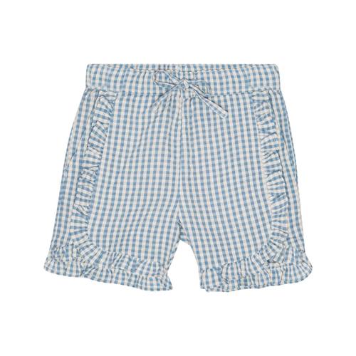 Flöss River Shorts Med Flæser Blue Soft White Gingham 110 cm  Blå  110 cm  kvinde