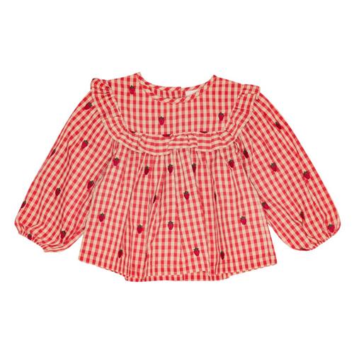 Flöss Molly Bluse Berry Gingham 80 cm  Rød  80 cm  kvinde