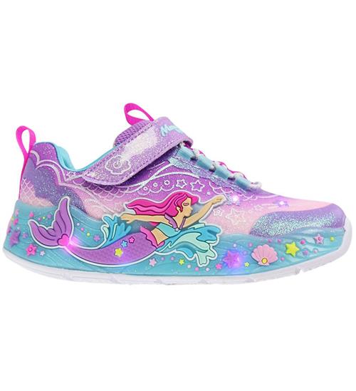 Skechers Sko m. Lys - Mermaid Dreams - Lavender/ Multi
