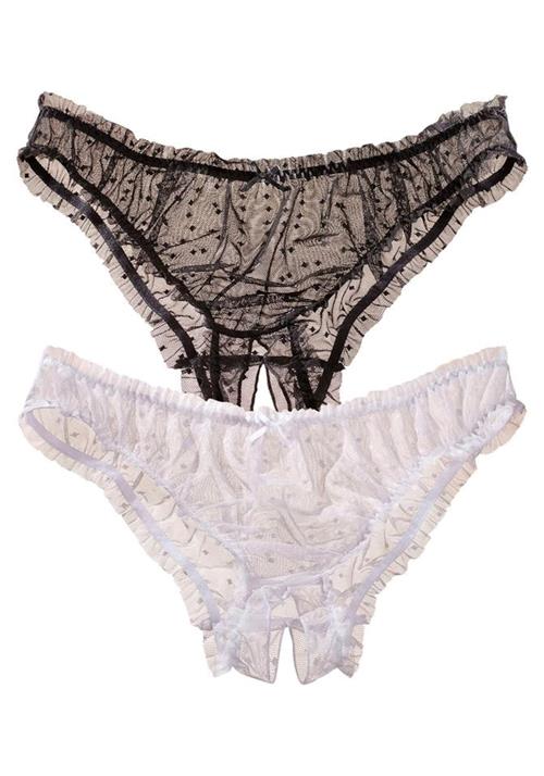 PETITE FLEUR GOLD Ouvert  sort / hvid