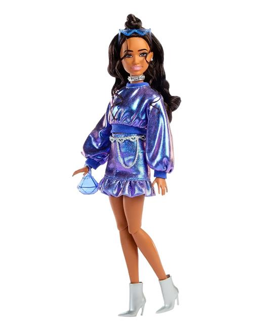 Barbie | Deluxe Style Fashion Doll #7 In Metallic Blue Top And Skirt With Accessories, Brunette | ONE SIZE