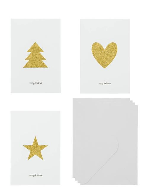 house doctor | Lykønskningskort, Hdglitr W. Envelope, Hvid;Gylden | 16.5X11.5X1CM