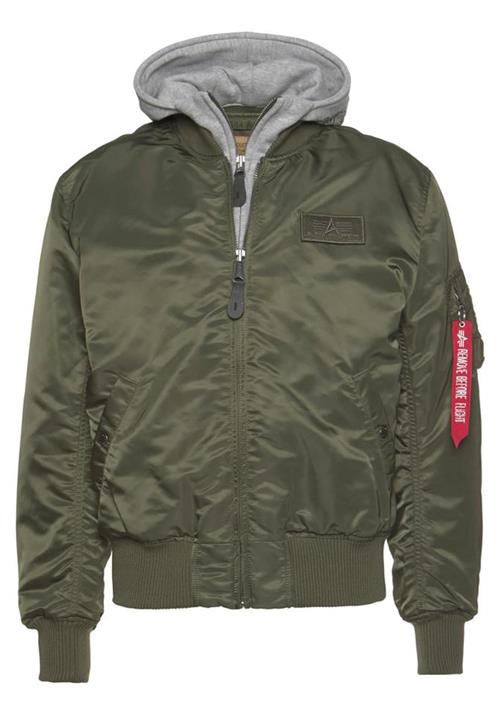 ALPHA INDUSTRIES Overgangsjakke 'MA-1 D-Tec'  grå-meleret / oliven