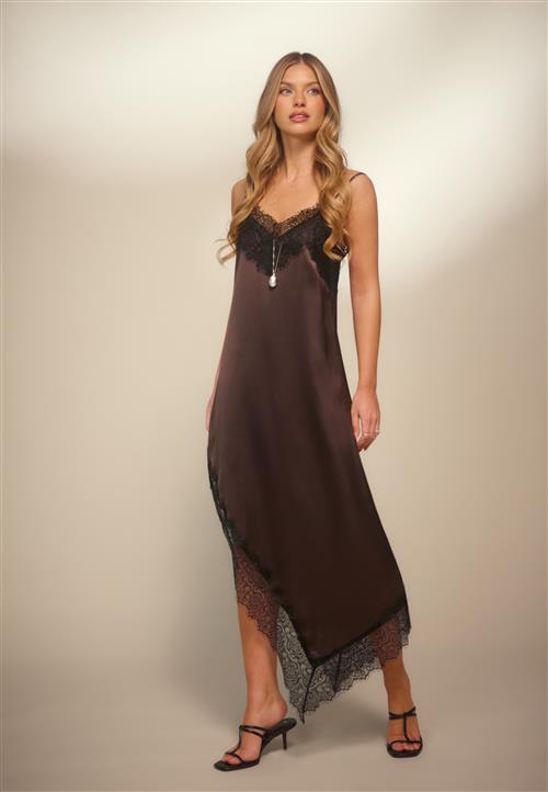 Bubbleroom Occasion Satin Lace Slip Dress