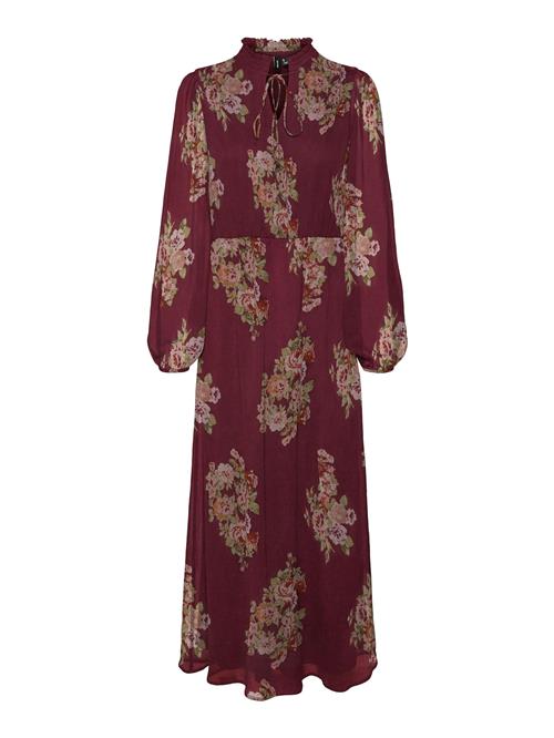 VERO MODA Kjole 'MARYA'  karamel / khaki / gammelrosa / vinrød