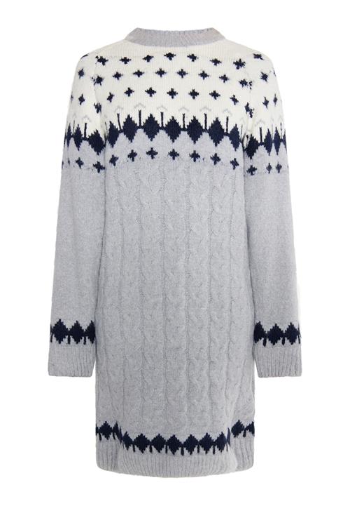 usha BLUE LABEL Strikkjole  ecru / grå / sort