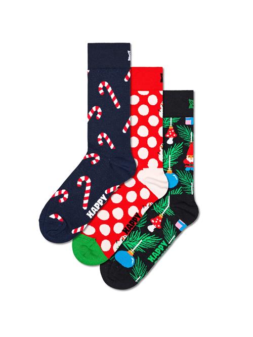 Happy Socks Sokker 'X-Mas'  navy / grøn / knaldrød / hvid