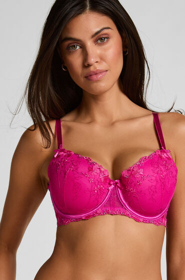 Hunkemöller Formstøbt bøjle-bh med pæoner Lyserød
