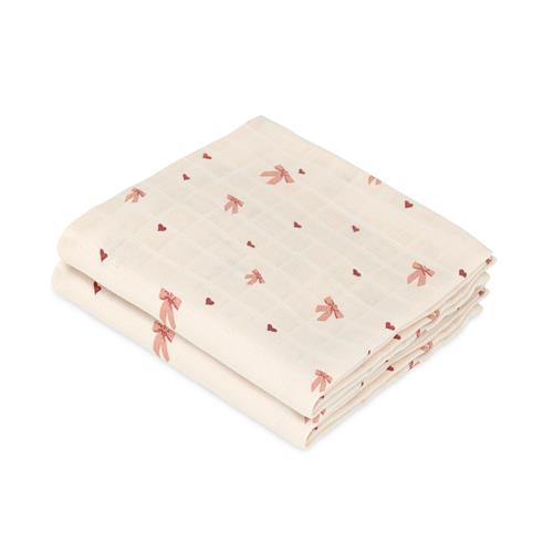 Cam Cam GOTS 2-pak Muslin-klud Bows  Bows One Size  Lyserød  One Size  kvinde