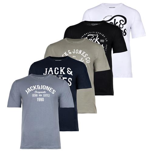 Se JACK & JONES Bluser & t-shirts  blå / grå / grøn / hvid hos About You