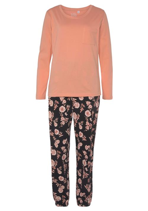 VIVANCE Pyjamas 'Dreams'  abrikos / fersken / sort