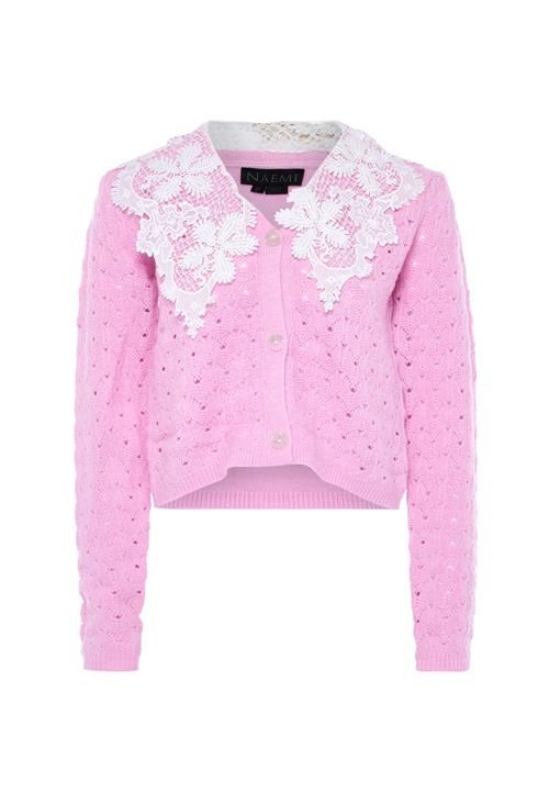 NAEMI Cardigan  lavendel / hvid