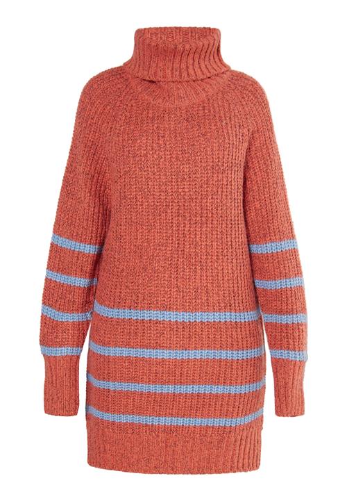 usha BLUE LABEL Strikkjole 'Fenia'  dueblå / rustrød