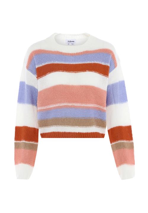 Sidona Pullover  rustbrun / lyselilla / gammelrosa / hvid