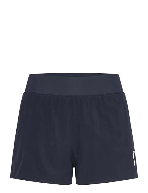 RS Sports | Women's Performance Court Shorts - 2 In 1 With Ball Pockets (Black/White,L,St) | S