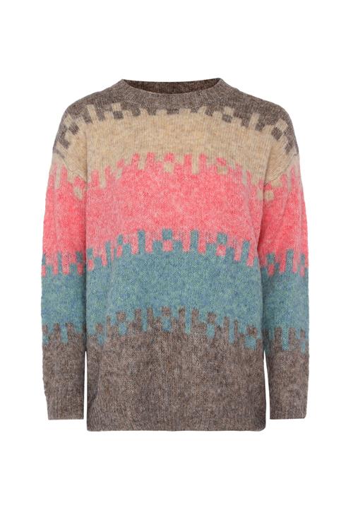 Jalene Pullover  beige / dueblå / brun-meleret / lys pink