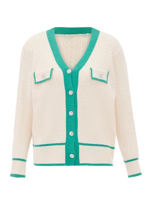 NALLY Cardigan  lysebeige / grøn