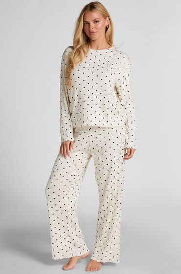Hunkemöller Pyjama Pant Loose Pointelle Hvid