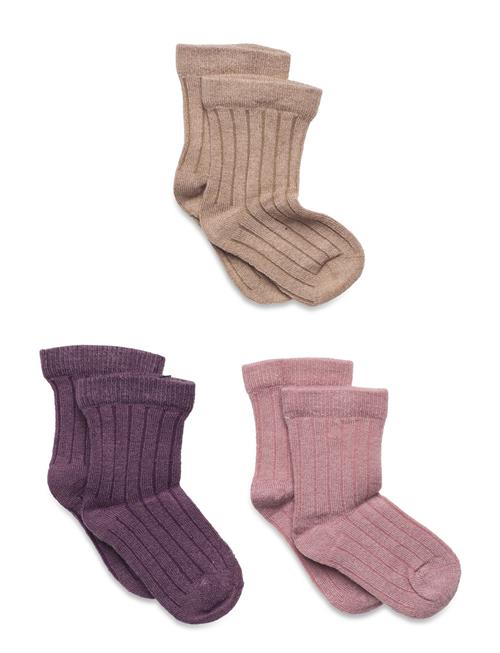 Minymo | Wool Socks - Rib 3-Pack | 19\22
