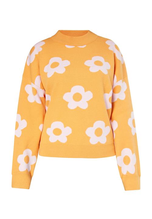 swirly Pullover  lyseorange / hvid