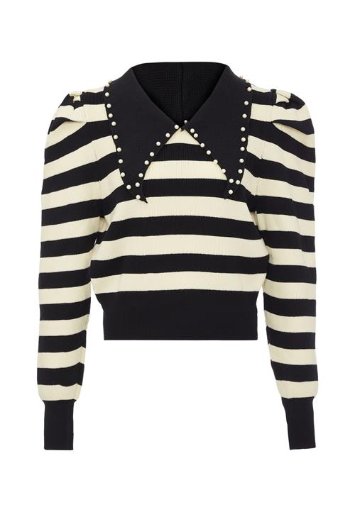 nolie Pullover  sort / uldhvid