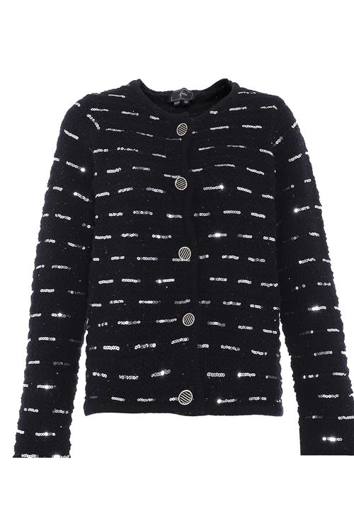 faina Cardigan  sort / sølv