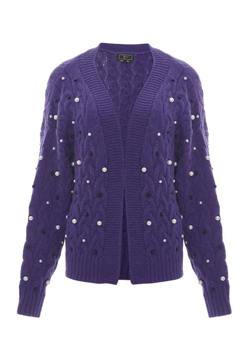 faina Cardigan  lilla / sort / hvid