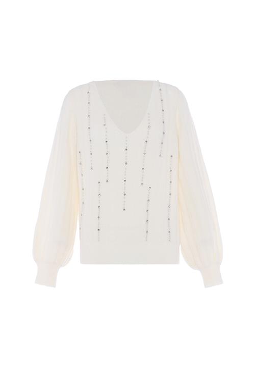 faina Pullover  sølv / perlehvid / uldhvid