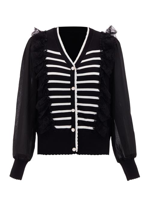 NAEMI Cardigan  sort / hvid