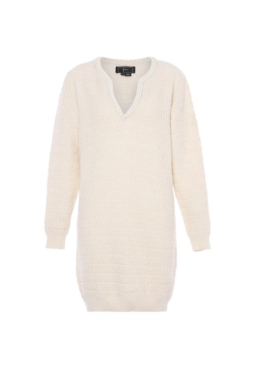 faina Strikkjole  uldhvid