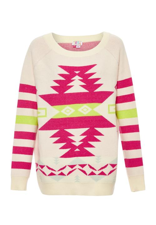 IZIA Pullover  lysegrøn / pink / uldhvid