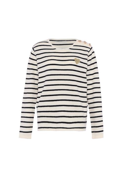 faina Pullover  sort / uldhvid