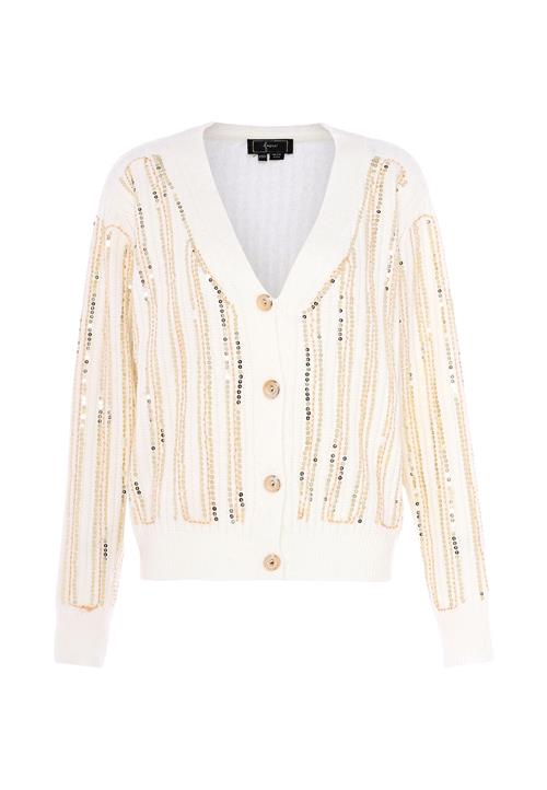 faina Cardigan  guld / uldhvid