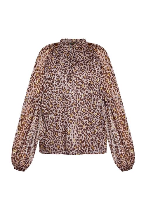 faina Bluse  brun / guld / lysegrå / lysviolet