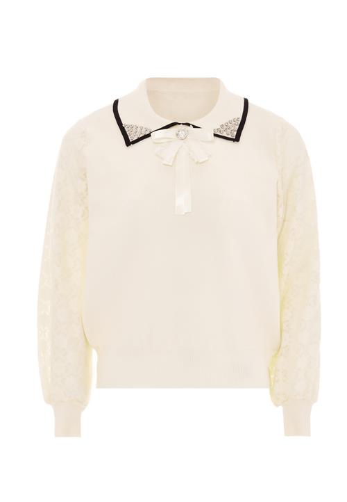 nascita Pullover  sort / transparent / uldhvid