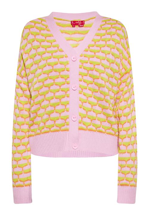 swirly Cardigan  lysegrøn / orange / lys pink