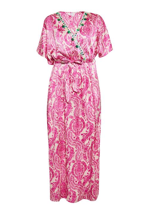 IZIA Kjole  grøn / pink / hvid