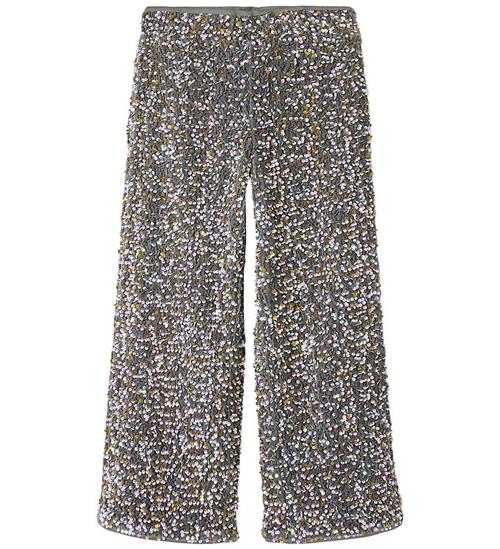 Name It Bukser - NkfPrunica - Granite Grey m. Palietter