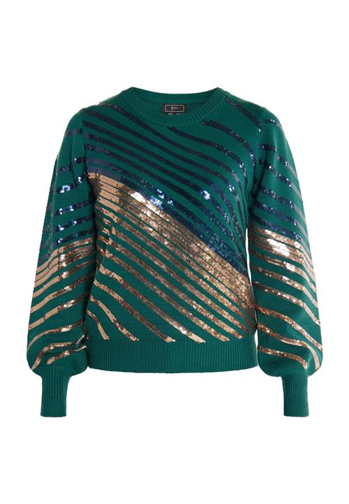 faina Pullover 'Ikita'  guld / smaragd