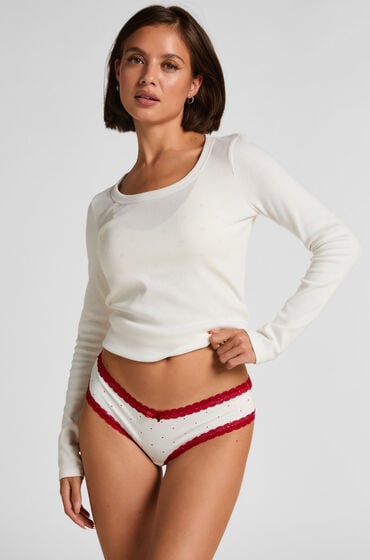 Hunkemöller Georgia brasiliansk bomuldstrusse Hvid