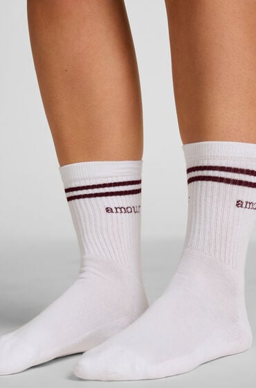 Hunkemöller Crew-sokker i bomuld Hvid